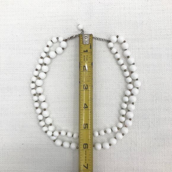 Vintage Purity White Beaded Double Strand Necklace - Picture 5 of 5